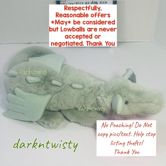 Jellycat Other - RETIRED FIRST EDITION ORIGINAL BNWT JELLYCAT SAGE DRAGON Large/med 20”-27” apprx